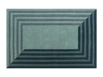 Vente-Unique Tappeto Taftato 100% Lana 160 X 230 Cm Blu Anatra 2000g/m&sup2; - Silene