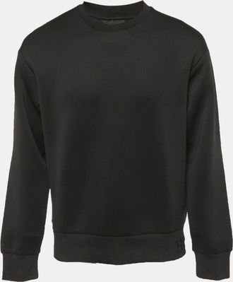 Emporio Armani Black Technical Jersey Logo Embroidered Sweatshirt