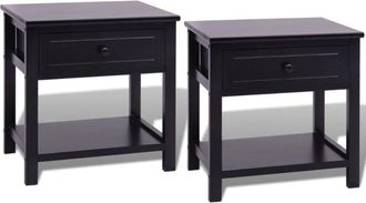 vidaXL Mesitas de noche 2 unidades madera negras Vidaxl