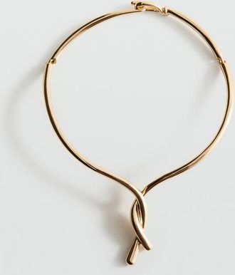 Mango Collana rigida nodo oro - Donna - Taglia unica - MANGO