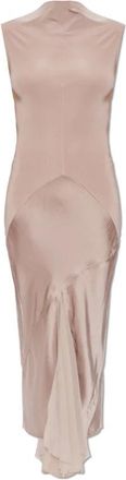 Rick Owens Jurk van gecombineerde stoffen - Dames - Maxi kleedjes - Roze - M - Satijn - Kleedjes