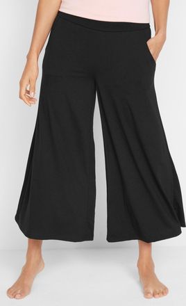 Bonprix Culotte BONPRIX, Damen, Gr. 52/54 (XXL), N-Gr, schwarz, Obermaterial: 64% Polyester, 32% Viskose, 4% Elasthan, loose fit, Hosen Culotte, mit breitem K