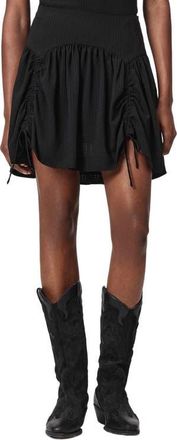 AllSaints Aria Ruched Miniskirt in Black at Nordstrom, Size 12