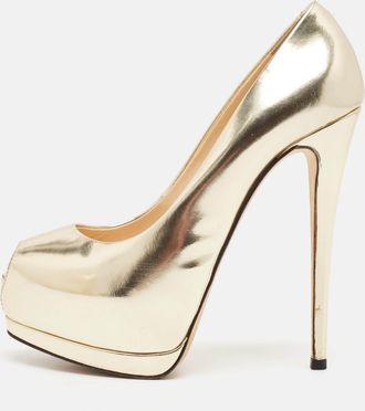 Giuseppe Zanotti Gold Leather Sharon Platform Pumps