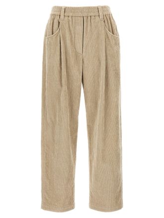 Brunello Cucinelli Corduroy Trousers Pants Beige