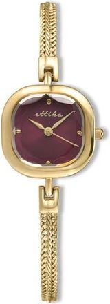 Ettika Petite Square Bracelet Watch, 22mm x 22mm in Claret And Gold at Nordstrom Rack