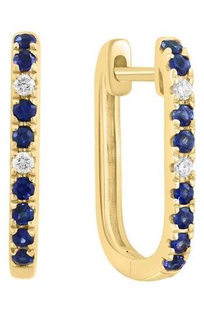 Effy Diamond & Blue Sapphire Hoop Earrings at Nordstrom Rack