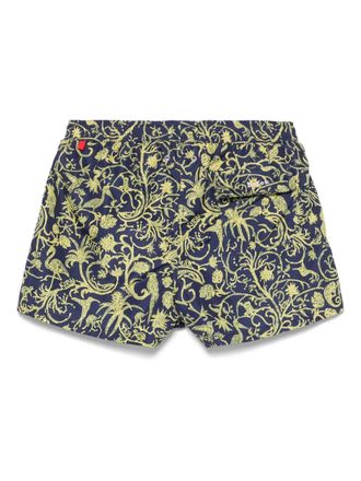 Kiton Abstract-Pattern Print Swim Shorts - Navy