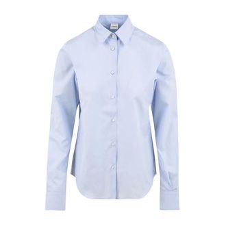 Aspesi Overhemden, Dames, Blauw, XL, Katoen, Klassiek Katoenen Popeline Shirt