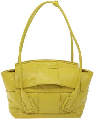 Bottega Veneta Arco Yellow Leather Shoulder Bag (Pre-Owned)