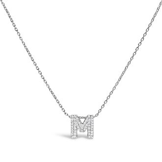House of Brilliance 10K Gold Diamond Accent A-Z Initial Bubble Pendant Necklace