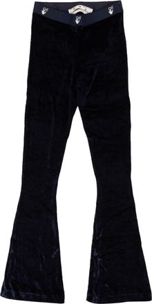 Off-white Blue Velour Flared Leggings