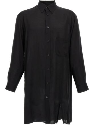 Yohji Yamamoto drop-shoulder shirt - men - Cellulose Acetate - 3 - Black