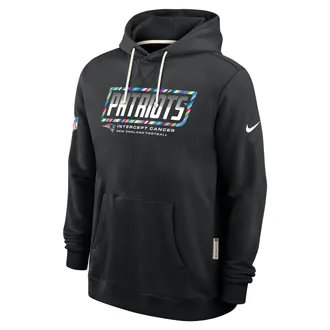 Nike New England Patriots Crucial Catch Sideline Standard Issue Nike Mens Dri-FIT NFL Pullover Hoodie in Black | 03AZ00AZUL-F9R