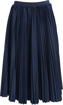 sacai Pleated Midi Skirt in Navy Blue Polyester
