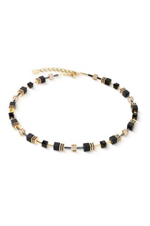 Coeur de Lion Geocube Gold Necklace in Onyx Black at Nordstrom