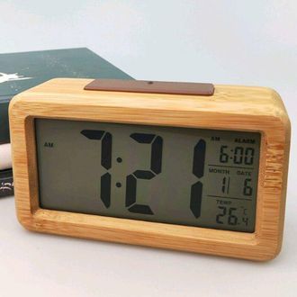 OEM Reloj Despertador Digital Radiocontrolado, Reloj De Mesa Impermeable De Madera Maciza Con Term&oacute;metro, Calendario Y Funci&oacute;n De Repetici&oacute;n De Alarma - B
