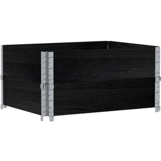 vidaXL Jardinera De Madera Maciza De Pino Negro 80x60 Cm Vidaxl