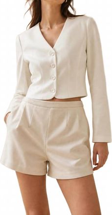 French Connection Halsey Twill Tailored Shorts In Porcelain Multi