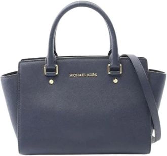Michael Kors Pre-owned Handbags, female, Blue, Size: ONE SIZE Pre-owned Leather Handbag