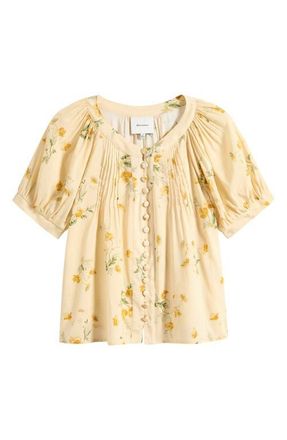 Reformation Calia Floral Cotton Blend Top in Mercy at Nordstrom, Size X-Large