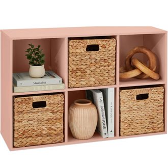 Best Choice Products 6-Cube Bookshelf, 11in Display Storage System, Organizer w/ Removable Back Panels