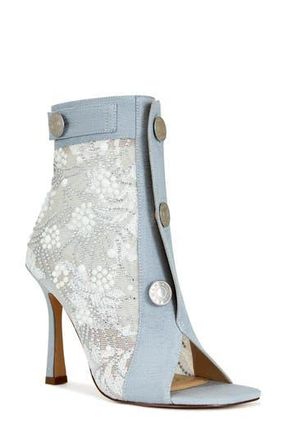 Azalea Wang Tandy Open Toe Bootie in Blue at Nordstrom Rack, Size 7.5