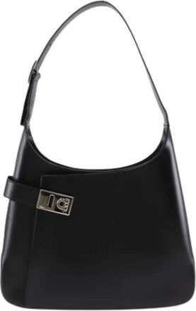 Ferragamo Pre-owned Shoulder Bags, female, Black, Size: ONE SIZE Pre-owned Leather Shoulder Bag