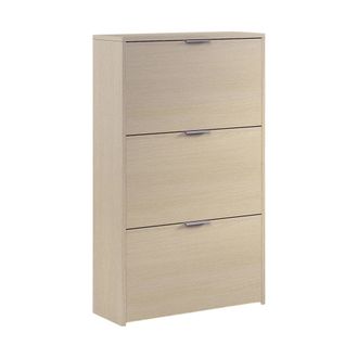 Dmora Zapatero De Tres Puertas Con Apertura Abatible, Color Roble, 60 X 113 X 22 Cm., Con Embalaje Reforzado - Dmora