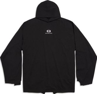 Balenciaga (WMNS) Balenciaga Unity Sports Icon Deconstructed Long Sleeve T-shirt Black White 768067TPVG91070