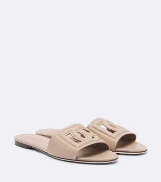 Dolce & Gabbana DG leather slides