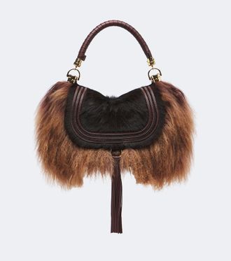 Chlo&eacute; Chlo&eacute; Marcie Foulard Small shearling shoulder bag