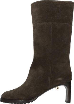 Maisons Skorpios Victoria Suede Boots - Dames - Laarzen met Hak - Groen - 36 EU - Leer - Schoenen