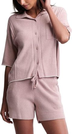 Barefoot Dreams CozyChic Ultra Lite Rib Pajamas in Teaberry at Nordstrom, Size X-Large