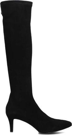 Nalini Zwarte Stretch Kniehoge Laarzen - Dames - Over de knie laarzen - Zwart - 39 1/2 EU - Schoenen