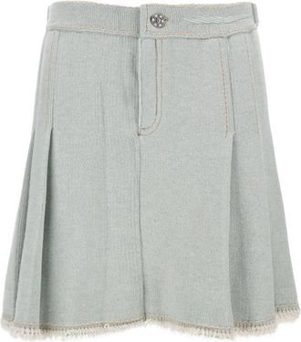 Barrie Plissirok - Dames - Korte rokken - Blauw - M - Katoen - Rokken