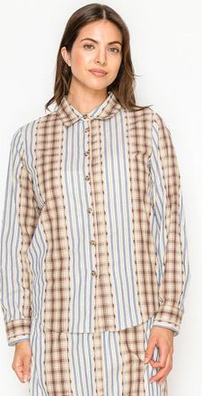 YAL New York Multi-Pattern Cotton Modest Shirt
