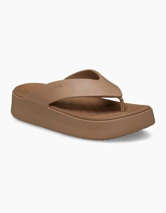 Crocs Womens Getaway Platform Flip Womens Sandals - Brown - Size: 8