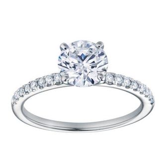 LuvMyJewelry Isabella 14K White Gold Round Cut Lab Grown Diamond Halo Engagement Ring - 1.2 ctw at Nordstrom, Size 6.5
