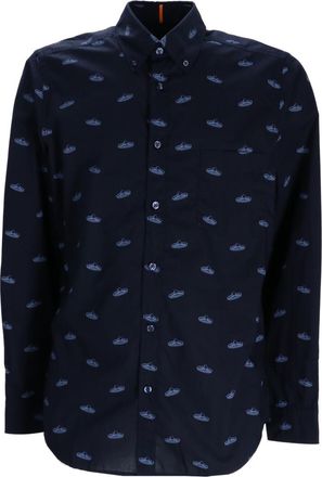 HUGO BOSS Blue Regular Fit Long Sleeve Shirt