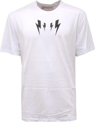 Neil Barrett Mirrored Bolt T-Shirt - Heren - T-shirts - Wit - L - Tops