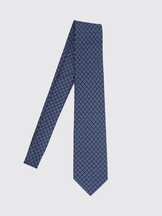 Ferragamo Pure Silk Tie with All-Over Gancini Monogram Pattern