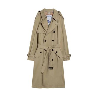 Burberry Trench Coats, male, Beige, M, Cotton Jackets for Men and Women
