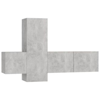 Berkfield Home 3 Piece TV Cabinet Set Concrete Grey Engineered Wood