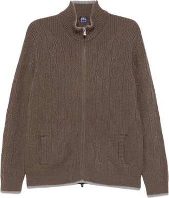 Fedeli Truien & Vesten, Heren, Bruin, L, Kasjmier, Round-neck Truien