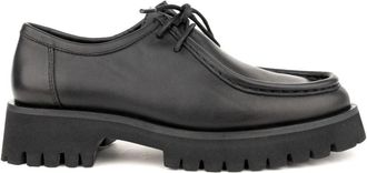 Sergio Moretti Zwarte casual loafers met rubberen zool - Dames - Veterschoenen - Zwart - 38 EU - Leer - Schoenen