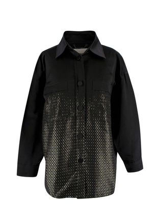Fendi Black Silk Printed Button-down Shirt Size XS