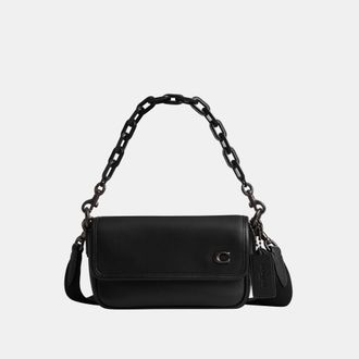 Coach Mens Charter Flap Crossbody Bag 18 - Black Leather - One Size