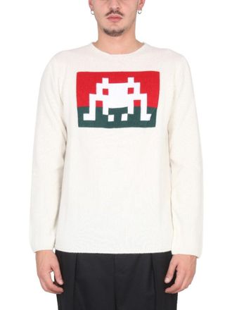 Comme Des Gar&ccedil;ons Pixelated Graphic Wool Jersey
