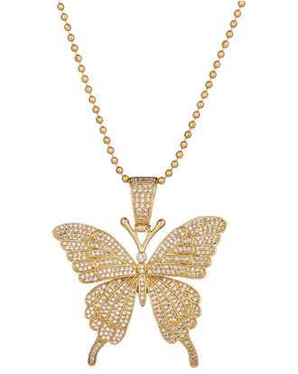 Eyecandy LA Eye Candy La The Luxe Collection Titanium Cz Butterfly Pendant Necklace